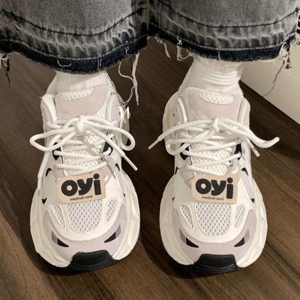 Retro mesh breathable and light dad shoes girl 2025 autumn niche versatile casual shoes ins trendy shoes trendy girl