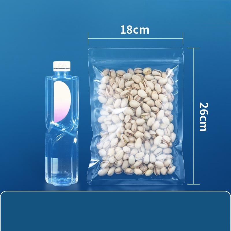 Double Layered 0.14mm Flat Bottom Seal Pocket Transparent Plastic Sealed Bag Suitable for Vegetable Dried Fruit Tea Leisure Fruit Packaging Storage