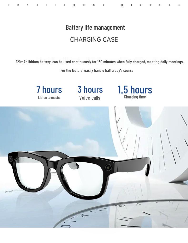 AI Smart Sunglasses: HD Camera, Anti-Shake Photo & Video Recording, Bluetooth Connectivity.