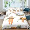Kids Sloth Cute Animal Pattern Comfortable Duvet Quilt Cover Pillowcase Bedding Set Children Bedroom Decoration Home Textile