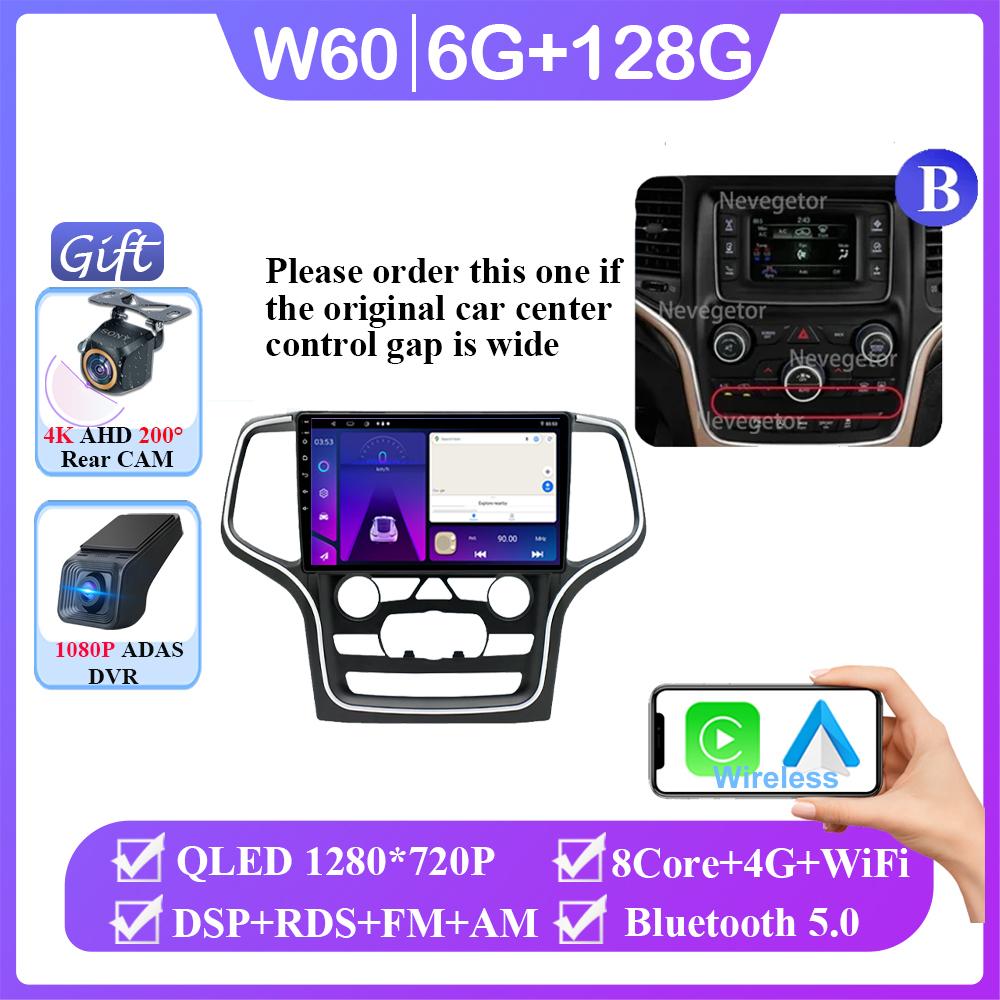 Android 14 For Jeep Grand Cherokee WK2 2014- 2022 Car Radio Multimedia GPS Navi Stereo BT Auto Carplay NO 2din DVD QLED Screen