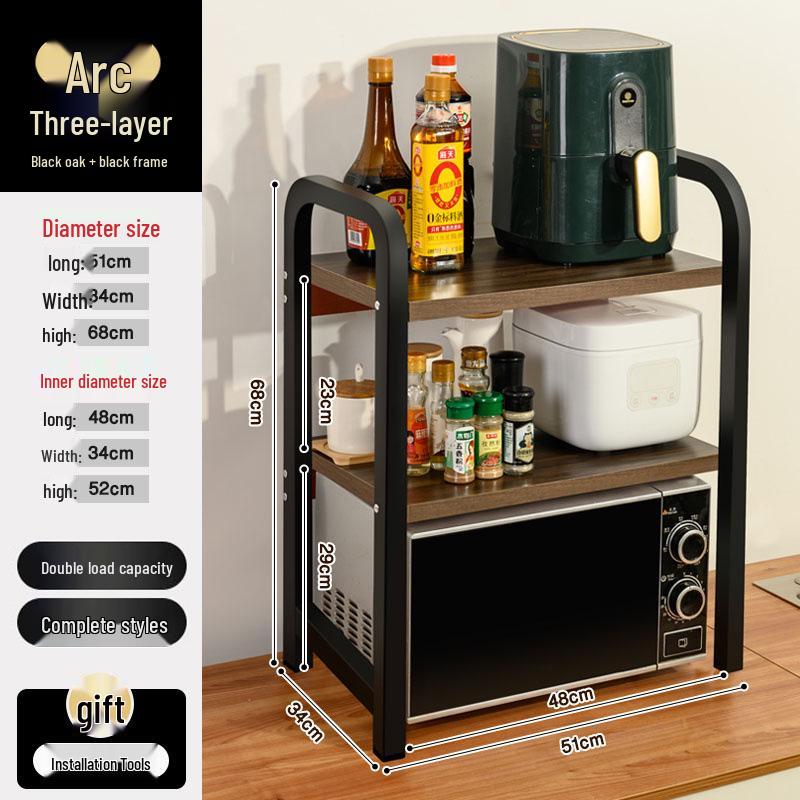 Multi-layer Kitchen Storage Rack for Microwave, Oven, and Rice Cooker