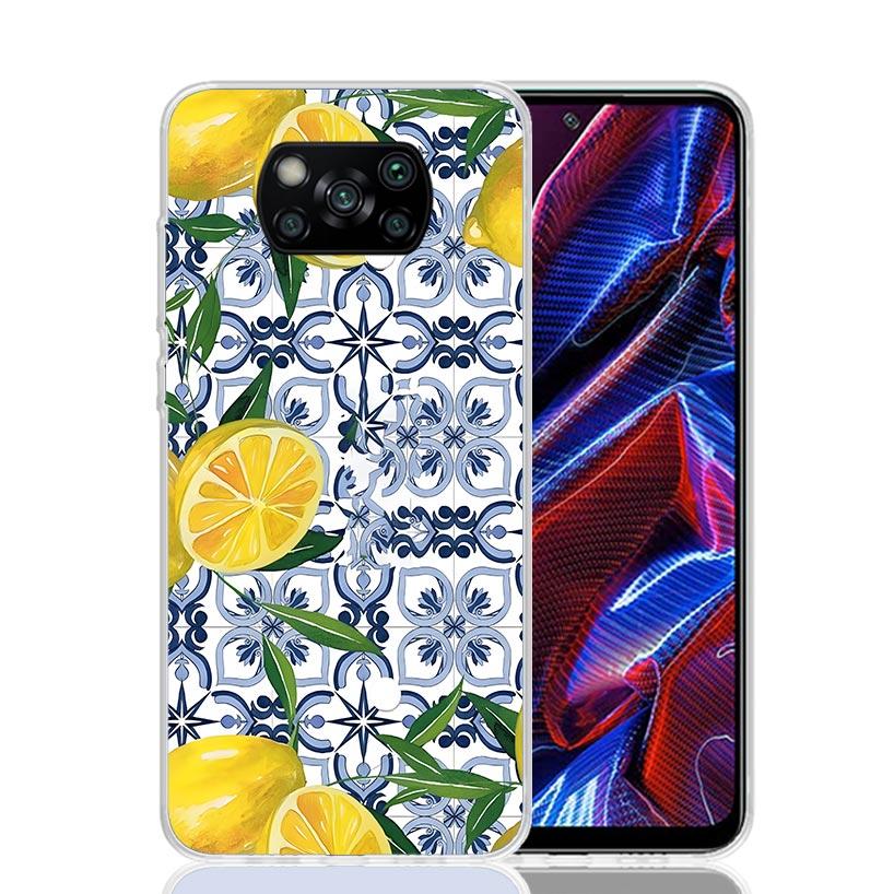 Mediterranean Lemon Phone Case For Xiaomi Poco F7 Ultra X7 X6 Pro X5 Redmi 15 15C 13 13C 12 12C 10 10A 10C 9 9A 9C 9T Shell Poco