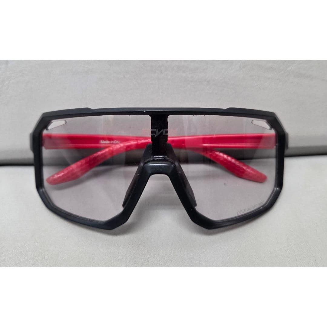 Used SCVCN sports sunglasses black red