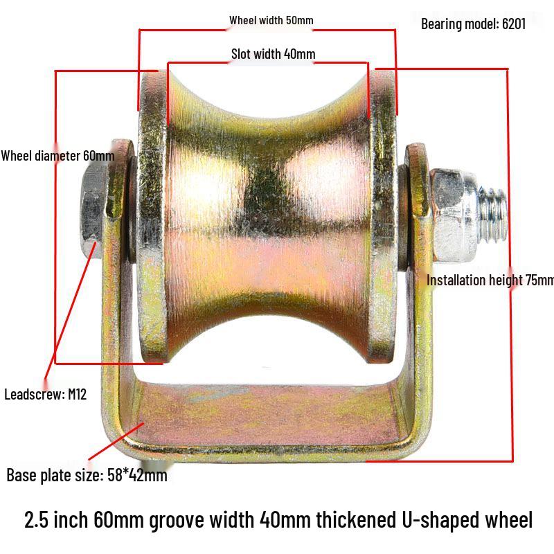 V, U, and H-Type Track Pulleys: Sliding Door V-Groove Wheels with Bracket