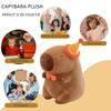 Capybara Plush Toy 25cm Brown Birthday Theme Soft Animal Stuffed Doll with Hat Safe Material Perfect Gift for Kids & Adults