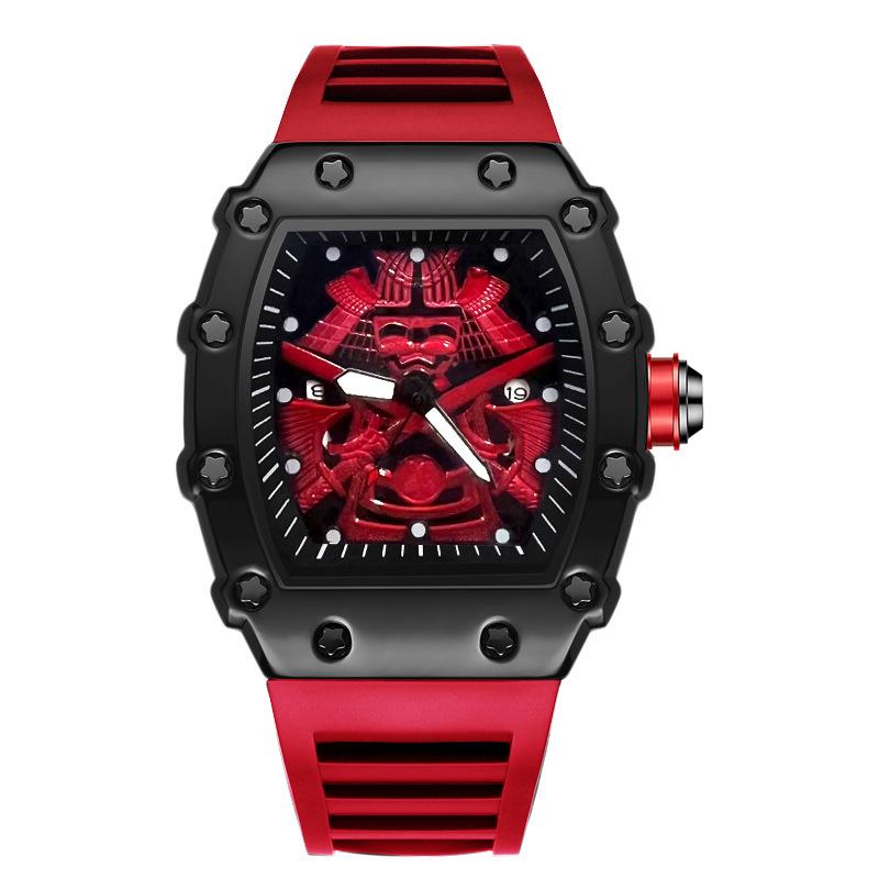 Samurai Luminous Waterproof Sports Watch - Men's Barrel Shape with Calendar