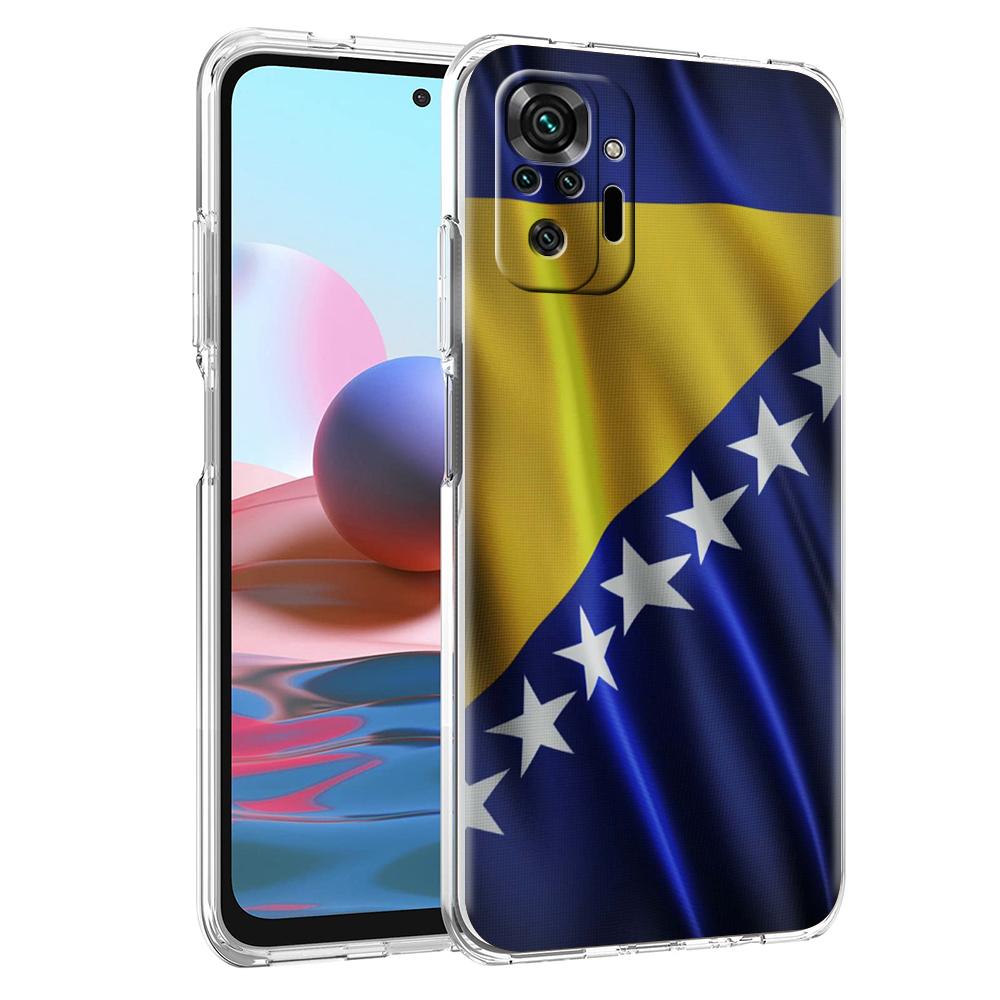 Transparent Phone Case for Redmi 13C 12C 10C Note 13 12 11 11T K40 Plus Pro 5G Soft TPU Shell Bosnia And Herzegovina Passport