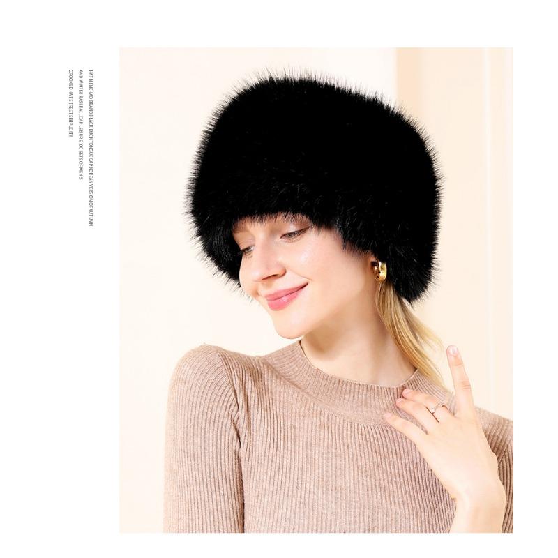 Mao Hat, Winter, Warm, Thick, Plush, Empty Top Hat, Solid Color Headband