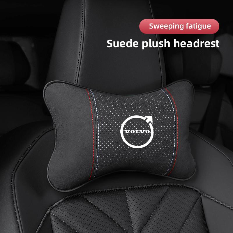 AALG1 Luxury Suede Car Interior Seat Headrest Support  Lumbar Pillow For Volvo Rdesign Polestar AWD S60 XC60 XC40 XC90 V60 S80 S90 V90