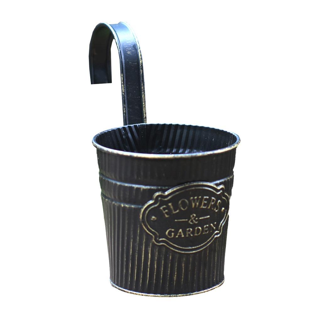 

Wall Mounted Hanging Flowerpot Black White Iron Garden Flower Pot Home Decoration Detachable Hook Hanger Box Planter