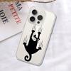 Black Cat Scratching Wall Phone Case Soft Transparent Case For IPhone 17 16 15 14 13 12 11 Pro Max Mini Plus Shockproof Cover Ca