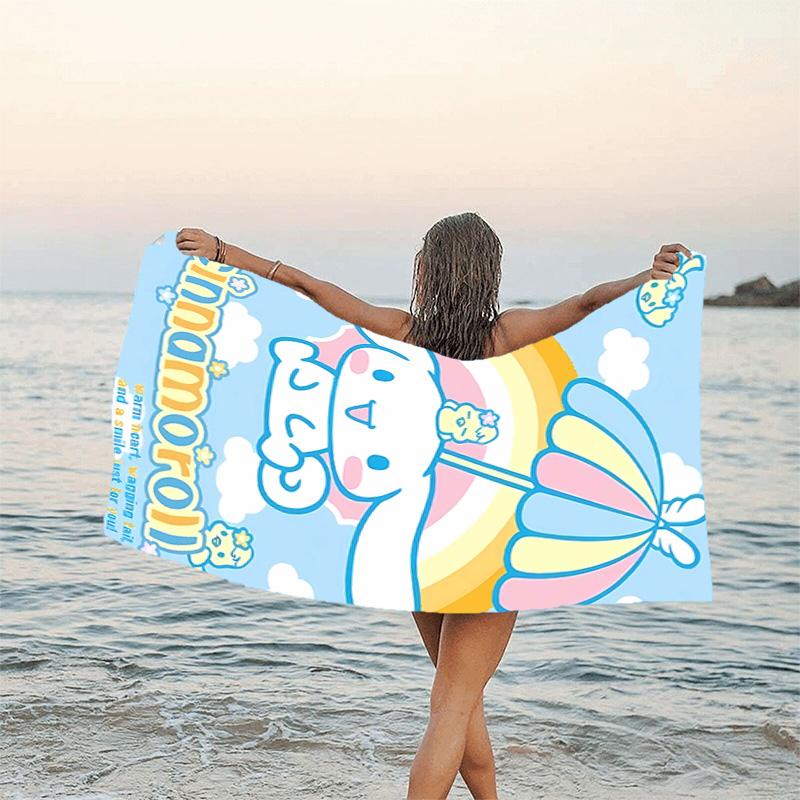 1pc Sanrio6 Beach Towel, Beach and Seaside Swimming Pool Equipment, Fashion Pattern, Rectangular, Travel Essentials