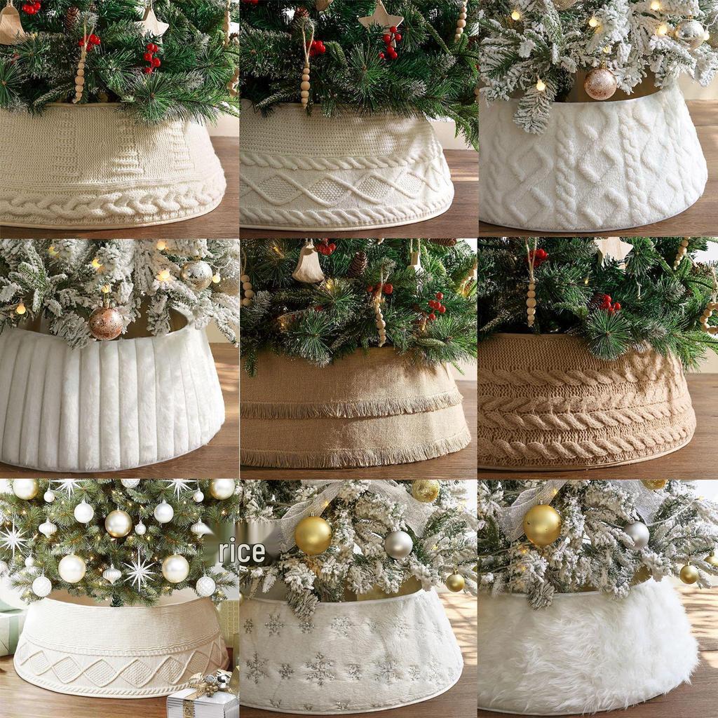 Verstellbarer gestrickter Weihnachtsbaumrock mit Clips - Perfektes Ornament und Dekoration