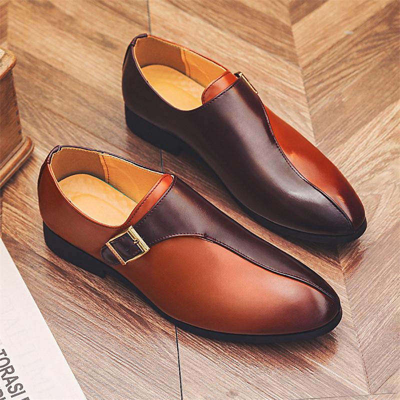 Fashion Luxury Men Fashionable Formal Shoes PU Splicing Business Office Loafers Gentleman Banquet Social Shoes Size 38-46 Men Shoes