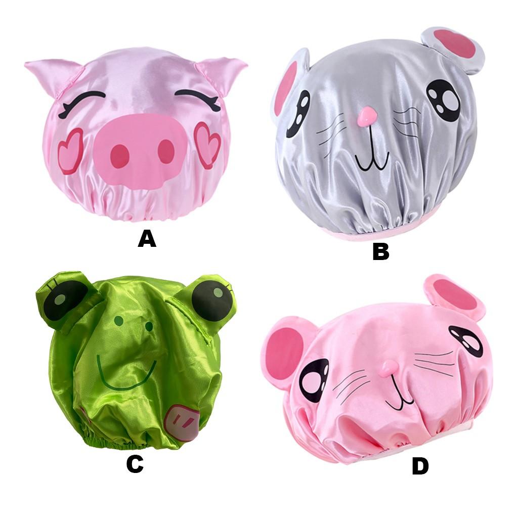 New Cute Baby Bath Shower Cap Adjustable Kids Double-Layer Girl Boy Ear Protection Shampoo Cap Children Hair Wash Hat Head Cover