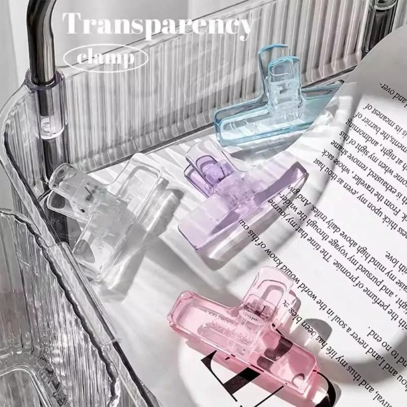 1Pcs Ins Transparent Binder Clips Kawaii Paperclips File Documents Tickets Clips Bookmarks Index Page Holder Office Binding Supplies