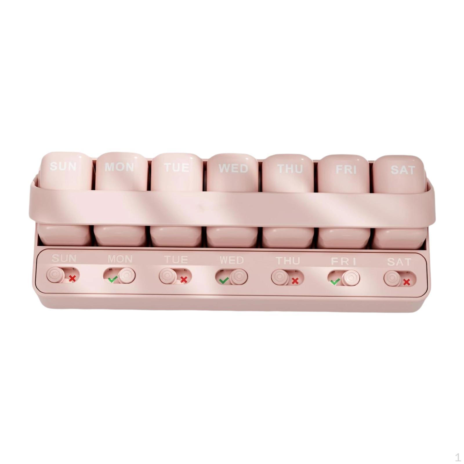 

Органайзер для таблеток, легкий, портативный, контейнер для хранения, держатель для принадлежностей для дома розовый