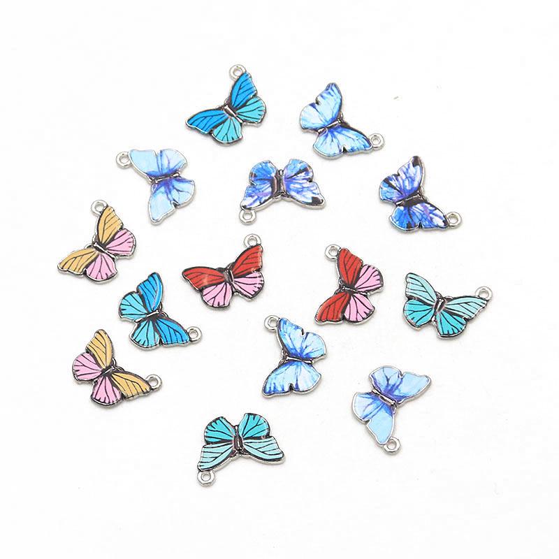Colorful Enamel Butterfly Pendants - 15 Colors, 2 Styles for DIY Necklaces & Bracelets