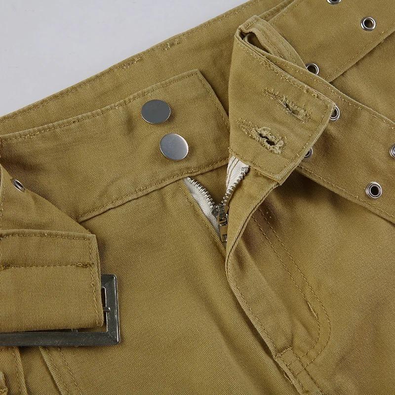 Y2K Estetika Základní páskové mikrosukně s nízkým pasem Móda z roku 2000 Sexy kapsy Bílá džínová sukně Roztomilé kalhoty Klubové oblečení