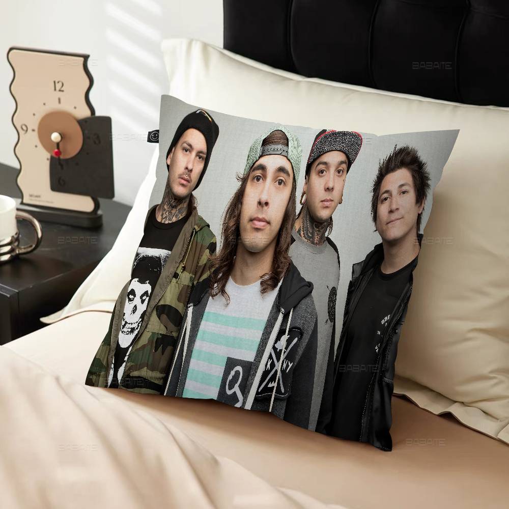 Rock Band Pierce The Veil Cushion Cover Car Throw Pillow Case For Sofa Car Christmas Gift 40X40Cm 45X45Cm