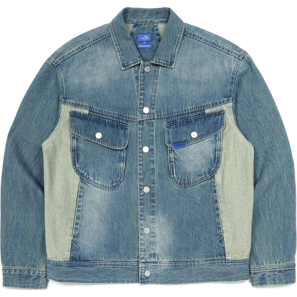 Lee SS25 Indigo Series Button Patch Logo Polo Casual Comfortable Denim Jacket Men jackets Light-Blue LMT010105101291A08395