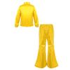 Boys Sequined Long Sleeve Spread Collar Shirt Elastic Waistband Flared Pants Jazz Outfit