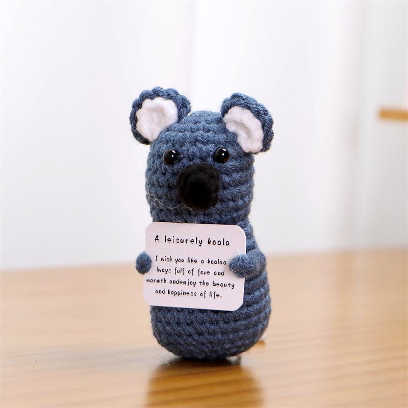 Cross-border Positive Energy Potato Crochet Doll: Humorous Yarn-Knitted Bonsai Ornament and Gift Card