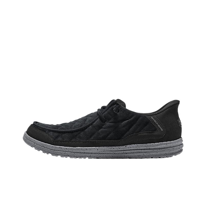 Skechers Melson Usa Street Wear Solid Simple Round Toe Low Top Casual Shoes Men sneakers 211384-BLK 39.5