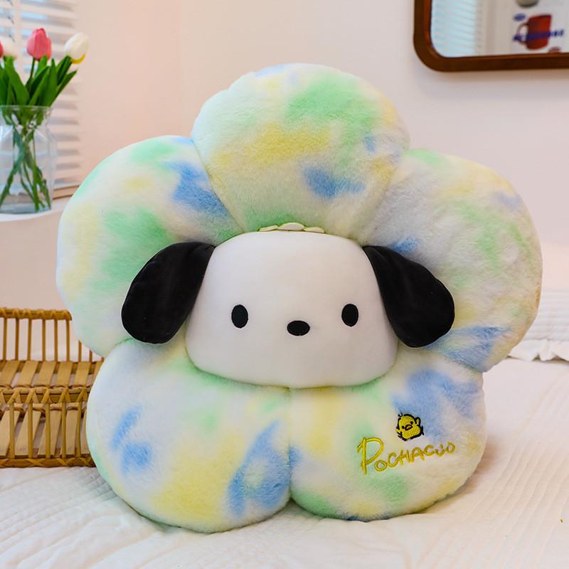 

Adorable Plush Dog Cushion Cartoon Flower Pillow Soft Pp Cotton Birthday Gift зелёный