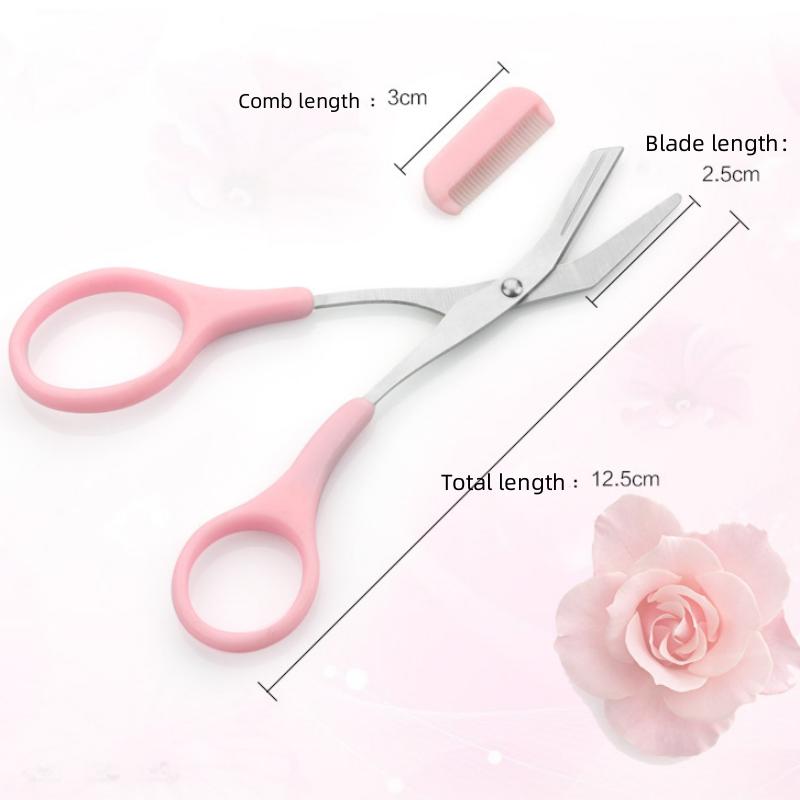 Nůžky na make-up Nerezový zastřihovač obočí Hřeben na odstranění řas Hair Manikúra Oční kosmetický nástroj