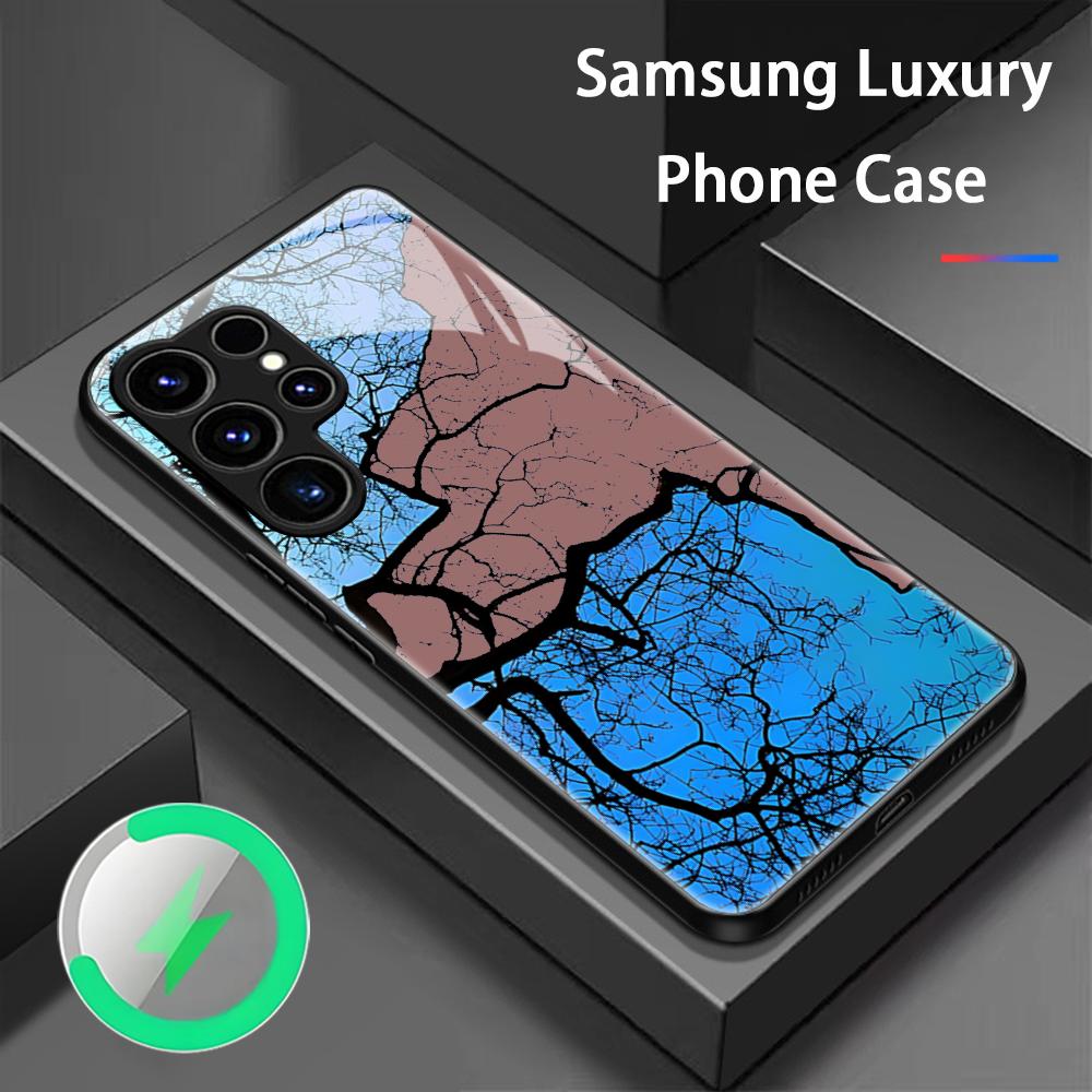 Tree design Beautiful Hot Phone Case For Samsung S26 S25 S24 S23 S22 S21 S20 Plus Ultra Glass Magnetic Case
