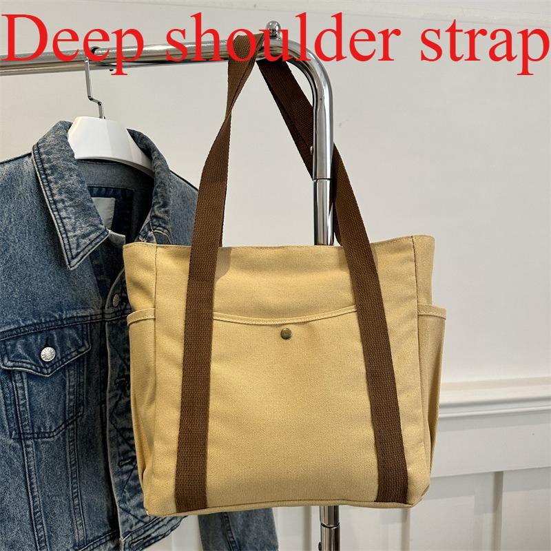 Minimalist Commuter All-match Large Canvas Tote Elegant Literary Shoulder Pouch Stylish Cloth Bag for College Students Classroom