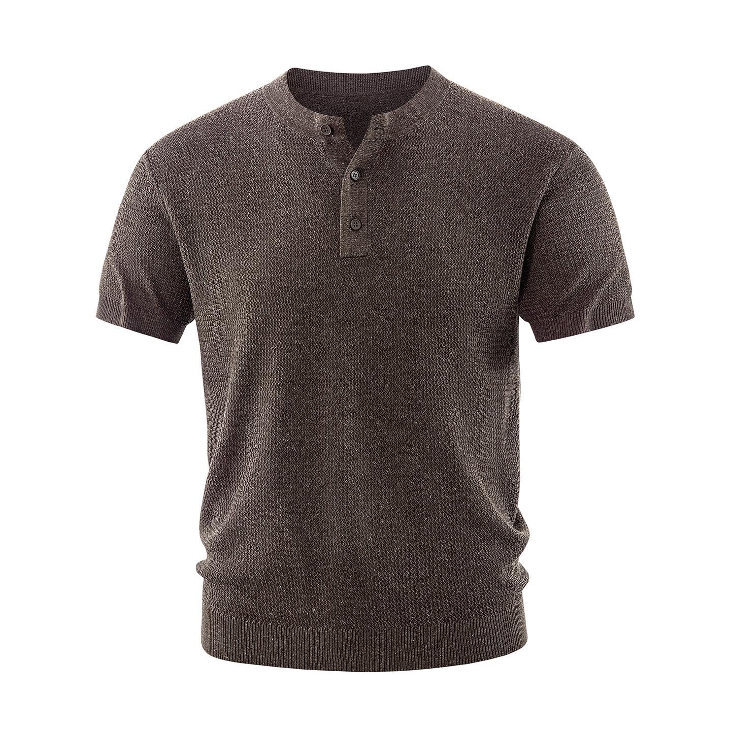 

Short Sleeve Men s Thin Breathable Sweater For Men 2XL кофейный