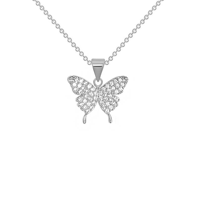Elegant Shiny Butterfly Titanium Steel Necklace - 2025 Women’s Lightweight Luxury Clavicle Chain, Fade-Resistant.