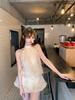 Polka Dot Backless Chiffon Dress Women's Summer New Beautiful Super Fairy Waist Hot Girl Hanging Neck Puffy Skirt Tide