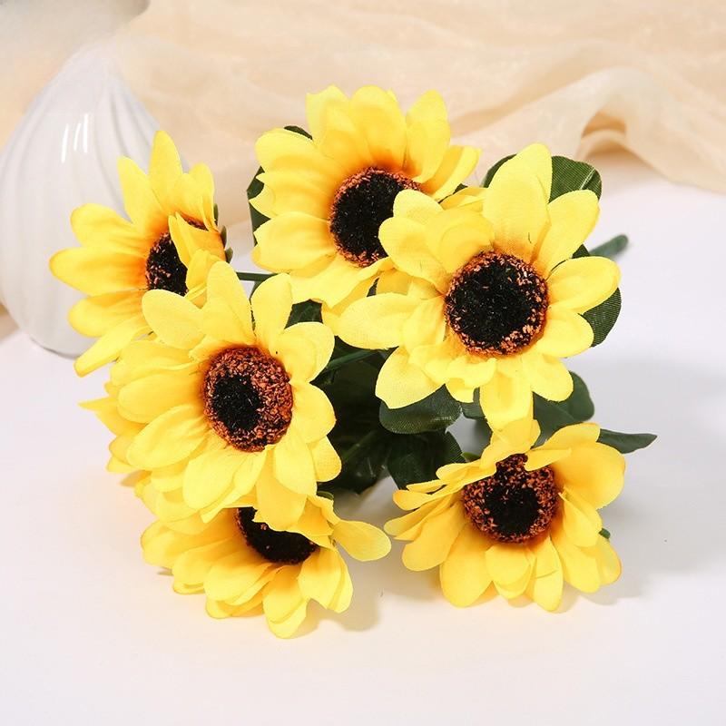 Sunflower Artificial Flower Bouquet Ornament For Wedding Decor And Display Home