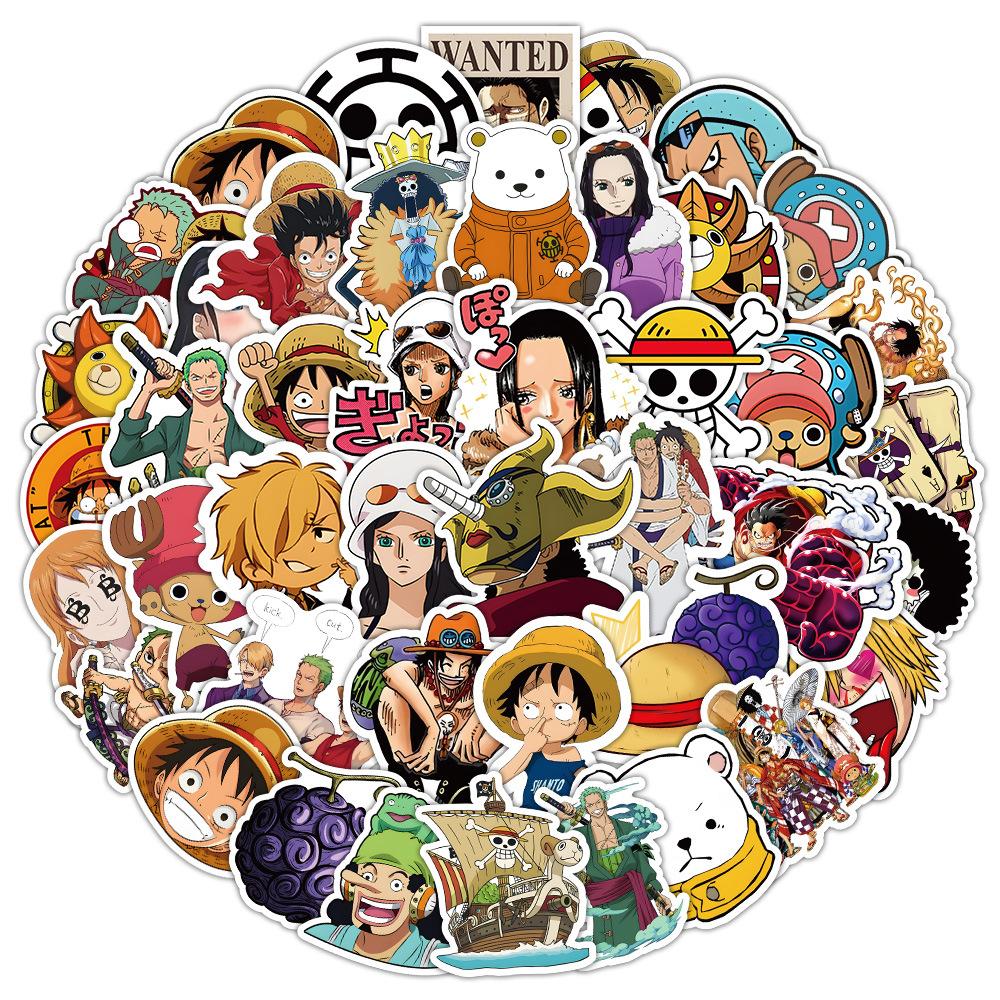 10/50Pcs One Piece Anime Stickers Cartoon Luffy Zoro Chopper Decals Waterproof DIY Notebook Motorcycle Skateboard Phone Helmet