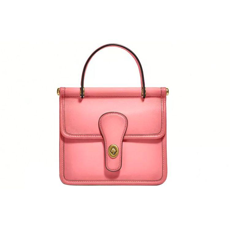 Coach Willis 18 Top Handle Leather Shoulder Bag Women Bags Vintage-Pink 5789-B4RRJ