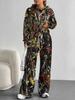 Camouflage European and American Autumn and Winter Casual Long-sleeved Suit Women's Hooded Sweater Trousers Two-piece Set