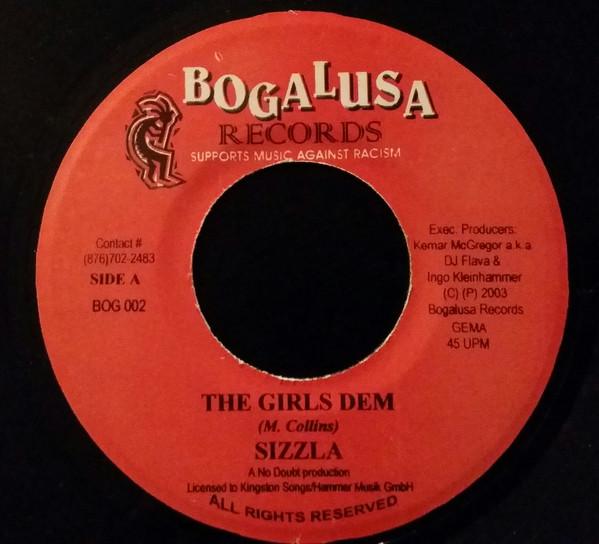 

7inch Record SIZZLA The Girls Dem NONE Bogalusa 2003 Jamaica Reggae Ska Dub Used