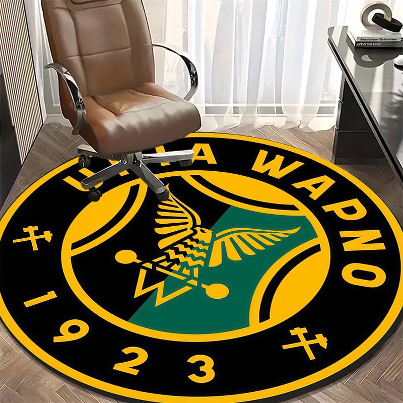 Unia Wapno Adler-Emblem Runder Teppich Polnischer Fußball Runder Boden Teppich Sportfan Wohnzimmer Schlafzimmer Heimdeko Matte