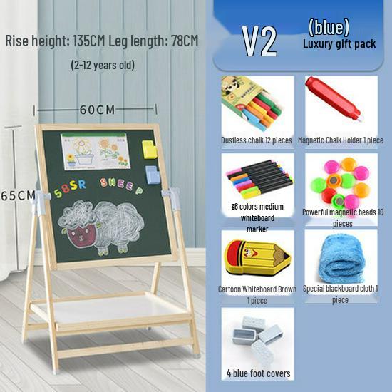 Double-Sided Magnetic Doodle & Writing Easel for Toddlers - Dust-Free Blackboard