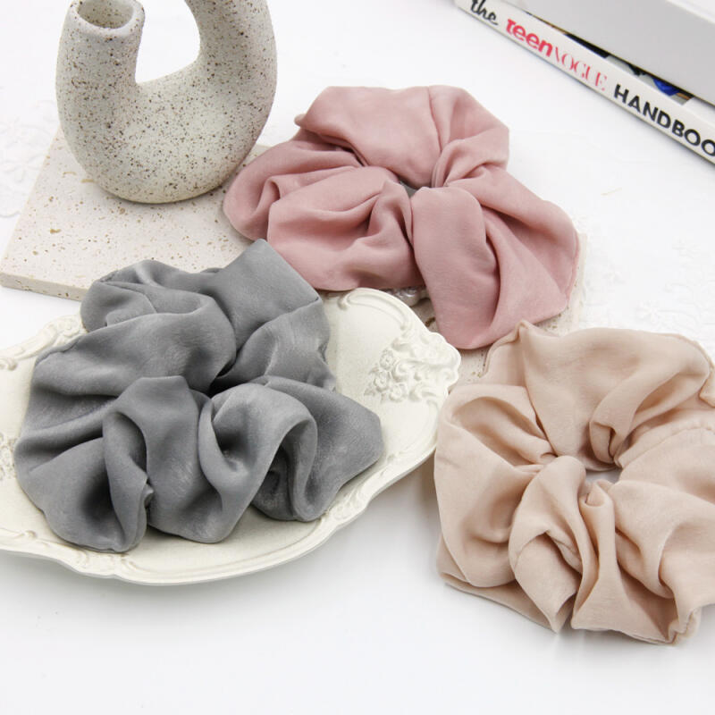 Большая шелковая атласная резинка для волос Резинка для волос Резинка-сосиска Резинка для волос pink