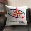 J-Jeanneaus Yachts Logo Cushion Cover Natural Linen Organic Fabric Double-Sided Printing Sofa Home Decor Gift Pillow Case