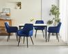 NANA chair - navy blue velvet / black legs x 2