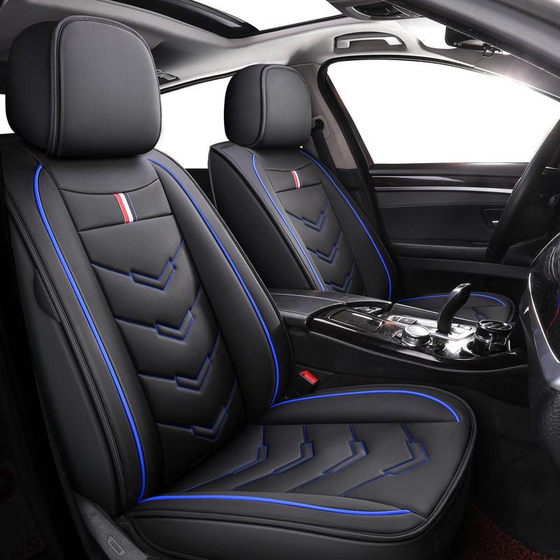 Universal full-surround bilseteputer i nappaskinn - helårstrekk for fem seter