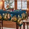 Christmas Tablecloth Snowman Reindeer Holiday Dining Table Cover Dustproof Festive Xmas Party Home Decoration