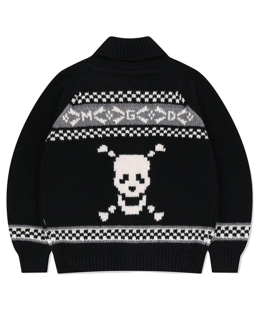 Mahagrid Skull Cowichan Knit Sweater Black(Mg2Efmk690A)