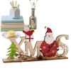 Christmas Tabletop Decor Santa Claus Snowman Centerpiece Wooden Christmas Decorations for Home for Holiday Winter Bathroom